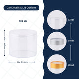 Clear Jar 525ml | Box of 80 pcs | From Rs.19/Pc | Clear, Gold and Silver Lids