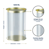 Clear tin 1200ml | Rs. 38 per Piece | Box of 24 Pieces