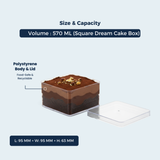 Clear Square Dessert Box – 570 ML | ₹39.00 per Piece | Box of 64 Pieces