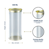 Clear tin 450ml | Rs. 30 per Piece | Box of 60 Pieces