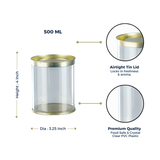 Clear tin 500ml | Rs. 30 per Piece | Box of 60 Pieces