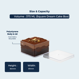 Clear Square Dessert Box – 375 ML | ₹35.00 per Piece | Box of 80 Pieces