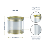 Clear tin 400ml | Rs. 25 per Piece | Box of 80 Pieces