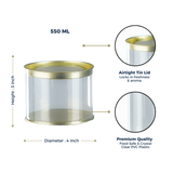 Clear tin 550ml | Rs. 29 per Piece | Box of 48 Pieces
