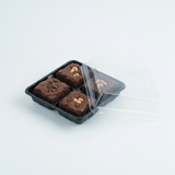 Clear Mini Brownie Tray – 4 PCS | ₹11.00 per Piece | Box of 100 Pieces