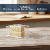 Clear Square Dessert Box – 375 ML | ₹35.00 per Piece | Box of 80 Pieces