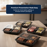 Clear Mini Brownie Tray – 4 PCS | ₹11.00 per Piece | Box of 100 Pieces