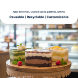 Clear Rectangular Dessert Box – 400 ML | ₹42.00 per Piece | Box of 32 Pieces