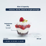 Clear Mini Square Dessert Cup – 60 ML | ₹6.00 per Piece | Box of 320 Pieces