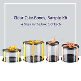 Sample Kit For Clear Cake Boxes | Box of 4 Sizes