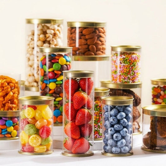 Clear Tin Jar for Everyday Food Packaging Needs with Durable Design, Clear Visibility and Easy Handling