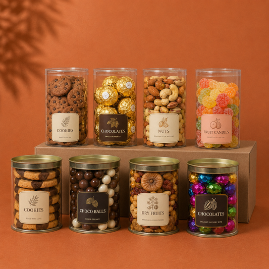 Clear Tin Jars and Clear Plastic Jars 