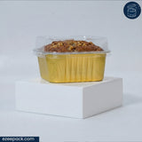 Clear Square Gold Container 195 ml | ₹14.00 per Piece | Box of 100 Pieces | Premium Bake & Serve