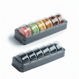 Clear Mini Macaron Box – 6 Slot | ₹20.00 per Piece | Box of 50 Pieces