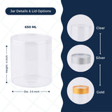 Clear Jar 650ml | Box of 420 pcs | From Rs.19.8/Pc | Clear, Gold and Silver Lids