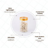 Clear Jar 950ml | Box of 40 pcs | From Rs.25/Pc | Clear, Gold and Silver Lids