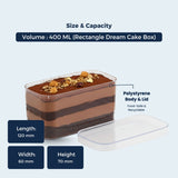 Clear Rectangular Dessert Box – 400 ML | ₹42.00 per Piece | Box of 32 Pieces