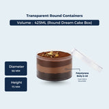 Clear Round Dessert Box – 425 ML | ₹36.00 per Piece | Box of 36 Pieces
