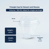 Clear Triangle Dessert & Fruit Bowl – 160 ML | ₹12.00 per Piece | Box of 120 Pieces